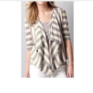 1/2 Sleeve Open Light Weight Striped Cardigan